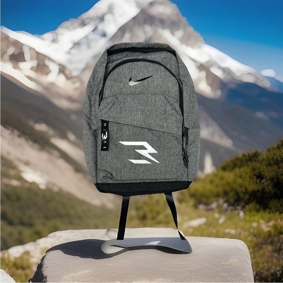 Nike 3 Brand Deluxe Backpack Heather Grey 3BRAND Water Resistant One Size - Picture 1 of 9